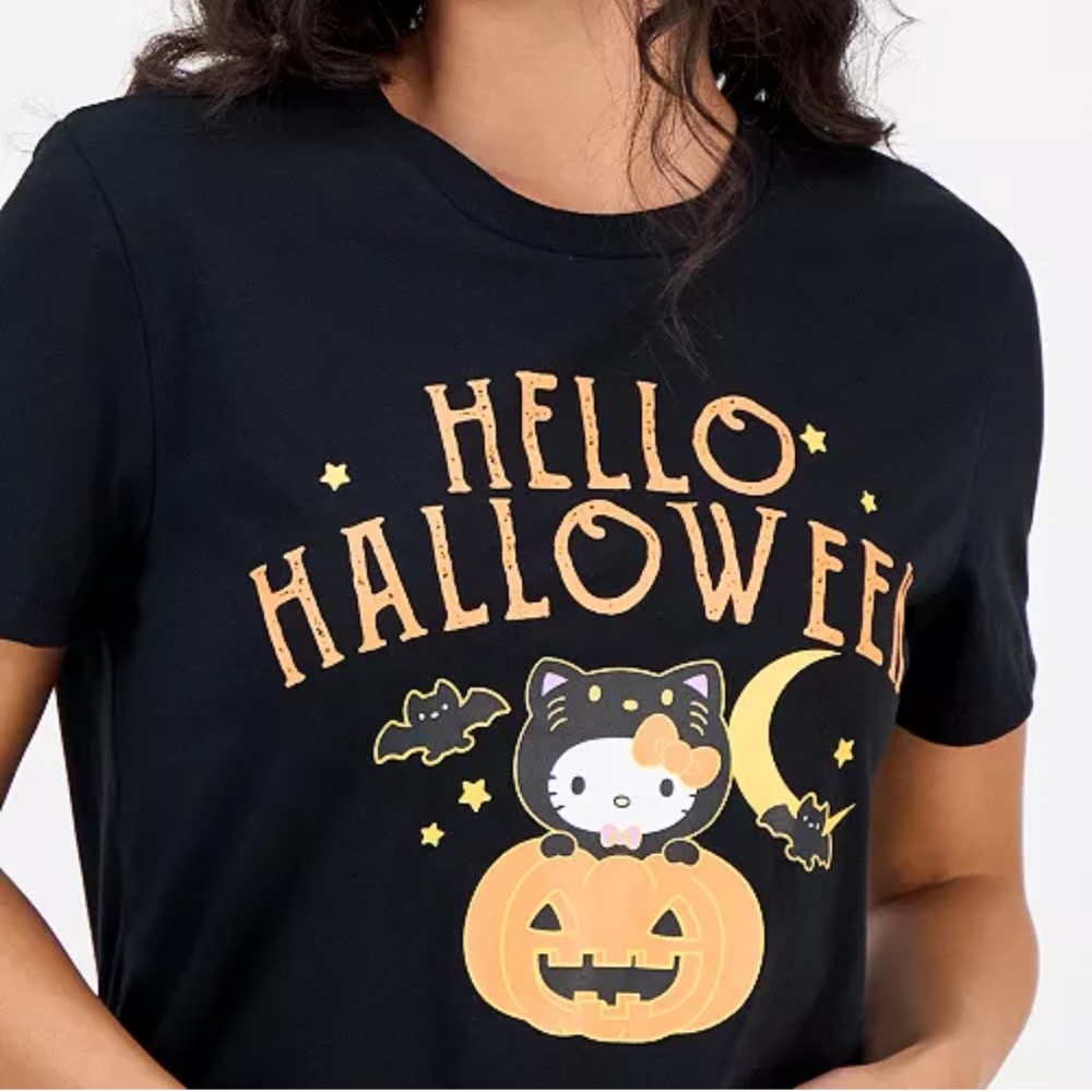 Hello Kitty Hello Halloween Pumpkin Kitty Cropped T-shirt